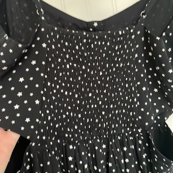 ABERCROMBIE AND FITCH black maxi dress cut out sides NWT smocking pockets XST - Picture 6 of 16